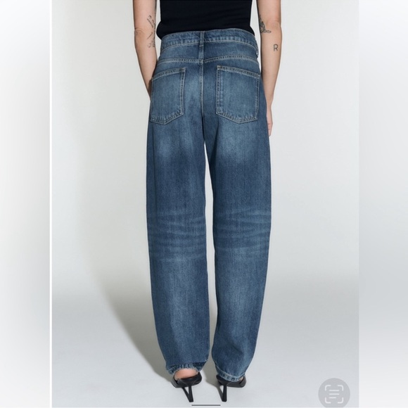 *NWT - ZARA ZW MID-RISE BALLOON MILA JEANS - Picture 6 of 12